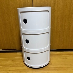【取引中】コンポニビリ ホワイト円筒形収納チェスト 3段 リプロダクト
