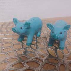 青い豚のソルト&ペッパー　動物モチーフの画像
