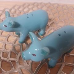 青い豚のソルト&ペッパー　動物モチーフの画像