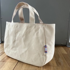 【ハンドメイド】丸底帆布トートバッグ 生成り 新品未使用