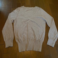 日本製plageカーディガン薄手グレーVネック綿100%(株)ルドームの画像