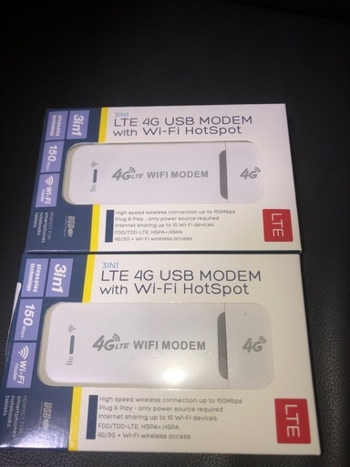 4GルーターUSB モデム 新品　Wi-Fi SIMカード必要