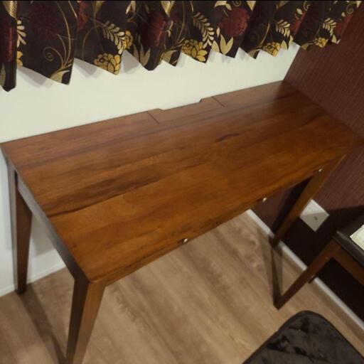 チーク無垢材使用 デスク 学習机 テーブル アジアン家具 椅子おまけ付