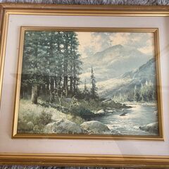 ロバートウッド 山と小川 風景画 絵画 油彩 油絵 インテリア ...