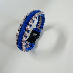 パラコード　ブレスレット　バックル　ブルー/シルバー系　新品