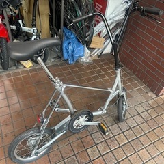 ★稀少品★14インチ　ブリヂストン　PICNICA　ワンタッチ折り畳み自転車　ベルトドライブ　シルバー　の画像