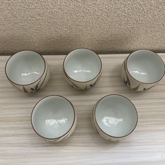 【新品 未使用】 西峰作 花柄　湯呑み 5客セットの画像