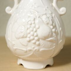 陶器 花瓶 双耳 アンティーク調 花器 フラワーベース インテリアオブジェの画像