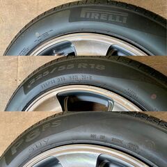 nismoホイール & PIRELLI P8 FS SUV 225/55R18 98H M+S 中古タイヤ4本セットの画像