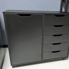 デスクワゴン 5杯引き出し オフィスワゴン 扉付き サイドワゴン...