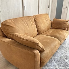 ソファ　【汚れや引っ掻きに強い素材】レザーテックス3人掛け