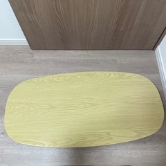ニトリ　折りたたみテーブル ラポール 楕円(ナチュラル)の画像