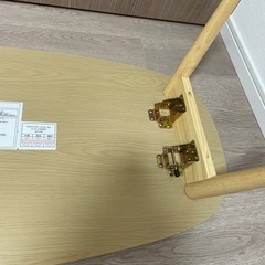 ニトリ　折りたたみテーブル ラポール 楕円(ナチュラル)の画像