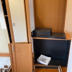 TOSTEM シューズボックス セット ミラー付き 木目調 ロッカー型 ローカウンター型 LIXILリクシル トステムの画像