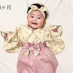 使用一度のみ　桜　兎　ベビー袴　サイズ70〜80の画像