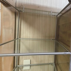 【ラストお1つ】ガラス シェルフ 棚 収納 什器 キャスタレトロの画像