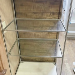 ガラス シェルフ 棚 収納 什器 キャスタレトロ