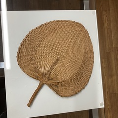 レトロうちわ　団扇　民芸品　自然素材編みうちわの画像