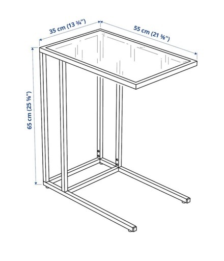中古・IKEA・ヴィットショー シェルフユニット ラップトップテーブル付・引取可 VITTSJÖ ヴィットショー シェルフユニット, ブラックブラウン, ガラス