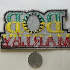 BOB MARLEY　ラスタ柄　刺繍　アイロンワッペン　約11cm x 5cmの画像