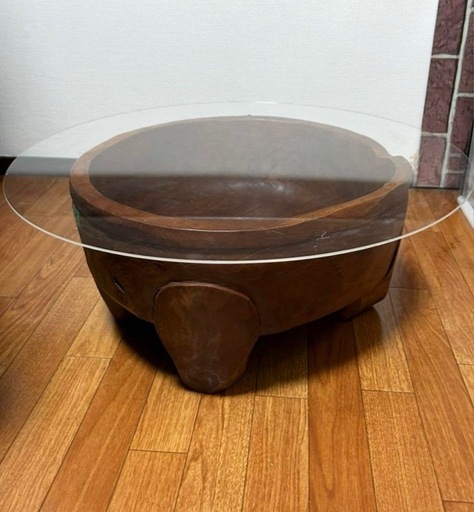 バリ風 円形 テーブル 座卓 アンティーク ヴィンテージ インテリア