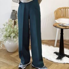 classicalelf 裏起毛ハイウエストセンタープレスパンツ