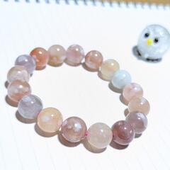 ●18.5cm●チェリーブロッサムアゲートブレスレット●