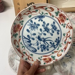 たち吉　赤絵花鳥　和皿 5枚の画像