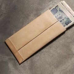 【ハンドメイド】飴色に育つヌメ革のヘソクリ袋(革封筒)