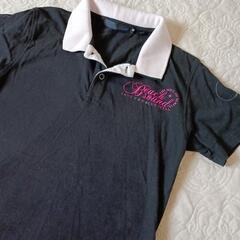 メンズ　Мサイズ　半袖黒（ピンク）Tシャツ　の画像