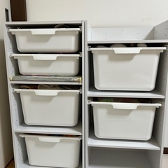 カラーボックス×2(収納ケース・マグネット・カバンかけセット)の画像