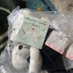 ニューヨーク郵便局限定品【N.Y.USA.】Wedding Stamp Bears USPS限定【非売品】ウェディング テディーベアー【無保証品】高さ20cm x 横幅19cm 厚み12cmの画像