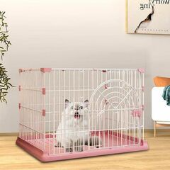 大特価⭐️猫ケージ キャットケージ スリム 大型猫用 ピンク １...