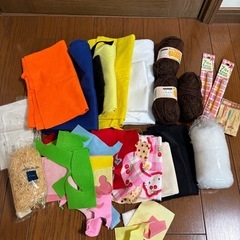 手芸用　フェルト端切れ毛糸等セット