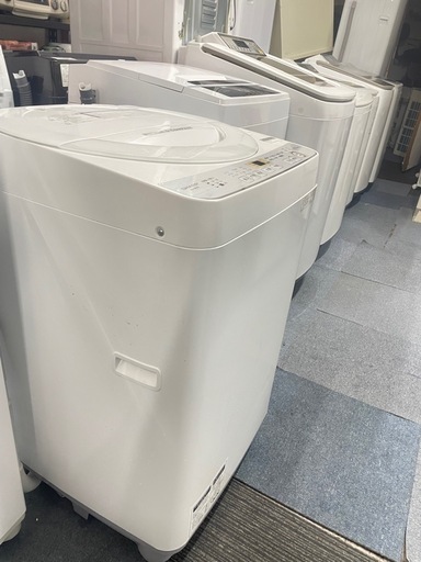 北九州市内配送無料　保証付き シャープ SHARP 全自動洗濯機 6.0kg ホワイト系 ES-GE6C-W