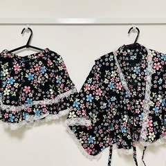 キッズ　花柄浴衣の画像