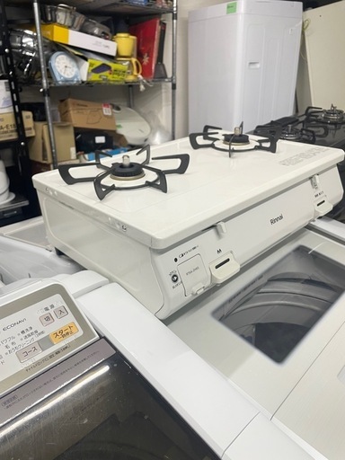 配送可能　保証付き 2024年製I-TOP リンナイ LUMiKKi LPガスコンロ ガステーブル グリルなし ホワイト