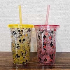 ミッキー　ミニー　ストロー付　コップ　カップ　ディズニー
