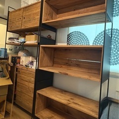 【引き取り先決まりました】収納　棚　シェルフ　ラック　天然木