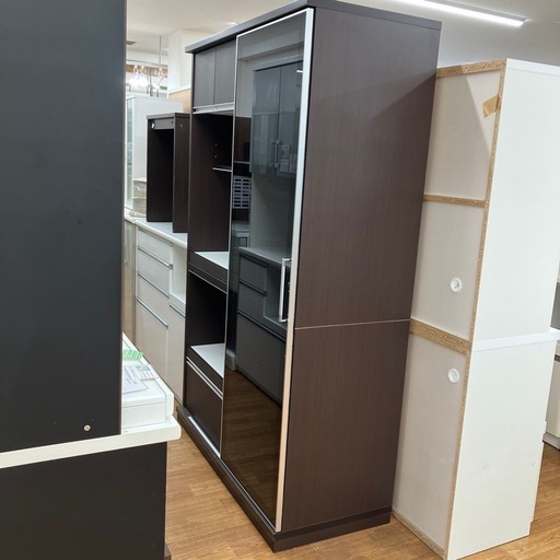 美品 入江木工 キッチンボード レンジボード 食器棚 250318-1 N822☆入江木工所製☆レンジボード☆カップボード☆食器棚☆幅895mm