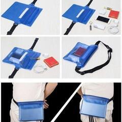 ♥️新品未使用♥️防水ポーチ ウエストポーチ 透明　黒　タッチパネル　貴重品入　防水　お風呂の画像
