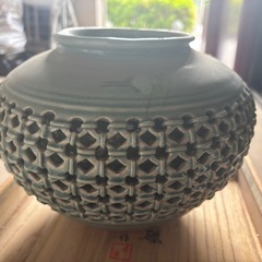 高麗青磁 飾り壺 花器 置物の画像