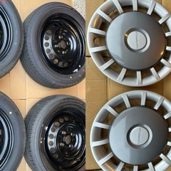 値下げ！新品キャンバス純正キャップ付タイヤホイールセット155/...