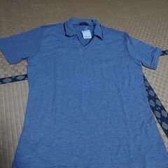 新品　COMME CA ISM　グレー Vネック ポロシャツ Lサイズ