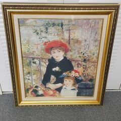 油絵　複製品　ルノワール　「テラスにて」