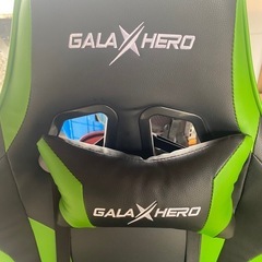 ゲーミングチェアGALA  X　HERO 黒緑　の画像