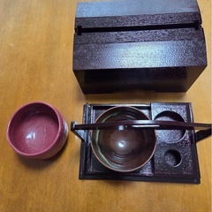 【未使用】茶道具 手提水屋セット 掻合塗 