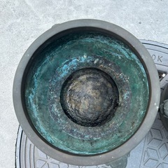 最終価格❗️火鉢　アンティーク　手あぶり　金属製 美術品　骨董品　工芸品の画像
