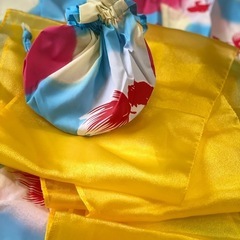【未使用】子ども　浴衣　帯と巾着セットの画像