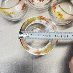 グラス コップ ガラス 花柄7個セットの画像